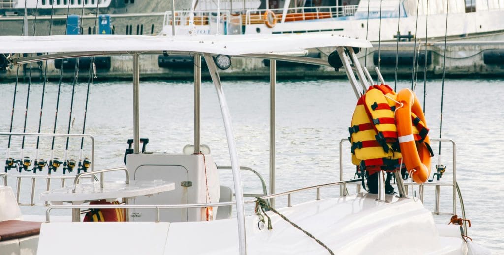 Life jacket on a boat