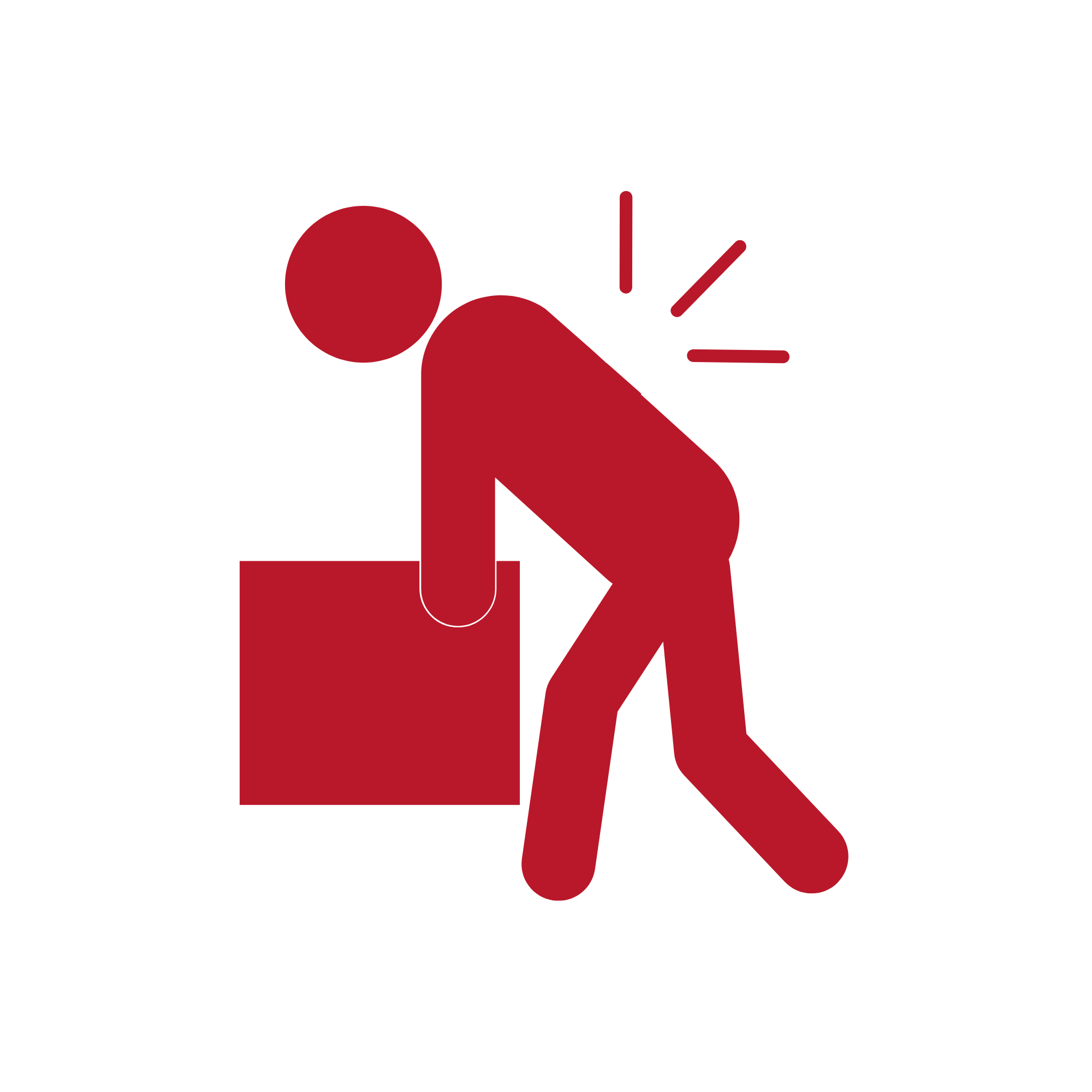 Stick figure getting hurt, personal injury